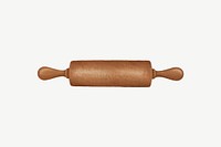 Rolling pin, baking tool illustration psd