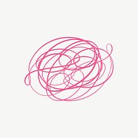 Pink scribble element collage element psd