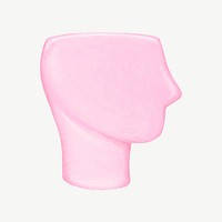 Pink mannequin head collage element psd