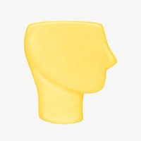 Yellow mannequin head collage element psd