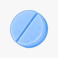 Blue medicine tablet illustration