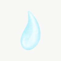 Blue water droplet collage element psd