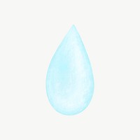 Blue water droplet collage element psd