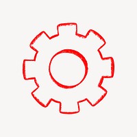 Red cogwheel, business element graphic