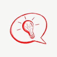 Light bulb in speech bubble, creative idea illustration psd