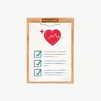 Health check-up checklist collage element psd