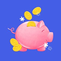 Piggy bank, savings & finance illustration