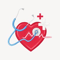 Stethoscope and heartbeat illustration