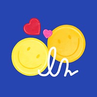 Couple smiling face emoticon remix  psd