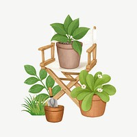 Aesthetic houseplant, gardening hobby remix psd