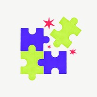 Puzzle pieces, business strategy illustration psd