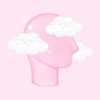 Pink cloud  head, mental health remix