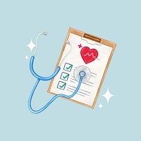 Health check-up checklist collage element psd