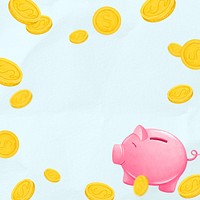 Piggy bank frame background, savings, finance illustration