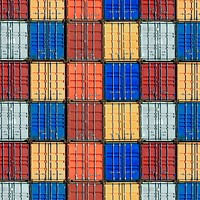 Colorful shipping containers, logistics background design