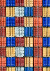 Colorful shipping containers, industry image