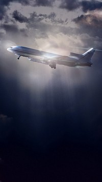 Airplane in hurricane mobile wallpaper