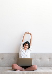 Woman tired of work image