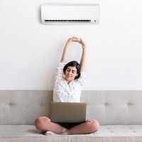 Woman working from home image