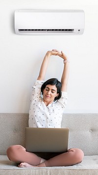 Woman working from home image