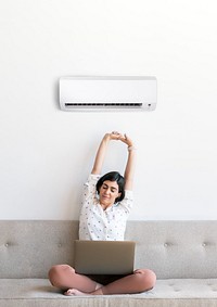 Woman working from home image