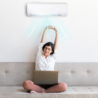 Woman with air conditioner image
