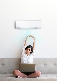 Woman with air conditioner image