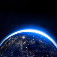 Glowing planet earth image with copy space