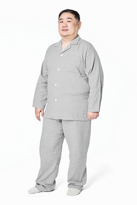 Plus size model pajamas apparel mockup psd full body