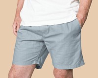 Blue shorts mockup psd menswear close-up