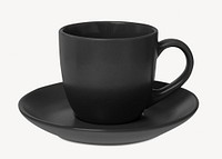 Black ceramic cup, isolated object