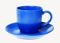 Blue ceramic cup, isolated object