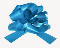 Blue ribbon bow, isolated object