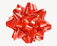 Red ribbon bow, isolated object