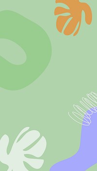 Pastel green botanical iPhone wallpaper, cute design