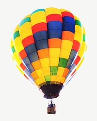 Colorful hot air balloon isolated object psd
