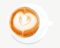 Latte art design element psd