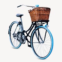 Blue bicycle, isolated object
