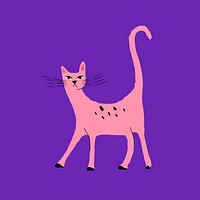 Pink cat illustration 