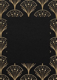 Vintage gatsby frame background, dark brown design