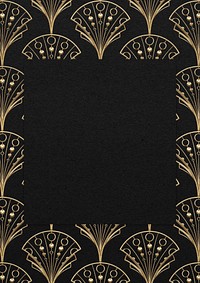 Vintage gatsby frame background, dark brown design