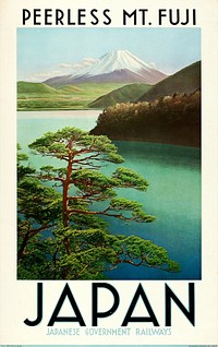 1930s Japan Travel Poster - "Peerless Mt. Fuji". Japanese Government Railways.