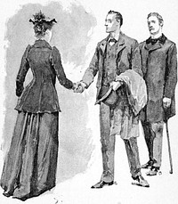 Illustration of the Sherlock Holmes short story The Adventure of the Copper Beeches by Sidney Paget. Original caption was "I AM SO DELIGHTED THAT YOU HAVE COME."