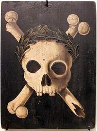 Plague panel with the triumph of death. Panels of this kind were placed on the walls of houses to warn against the plague. A plague epidemy raged in Augsburg between 1607 and 1636.