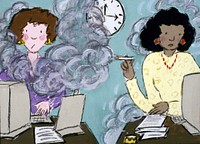 Title I Mind Very Much If You Smoke CartoonDescription A cartoon of two women, in a working situation, with one of the women smokiing.Topics/Categories Historical, Graphics Risk Factors and CausesType Color, IllustrationSource National Cancer Institute