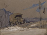 A Vad Convoy, Italy - a car skidding in the snow on a mountain