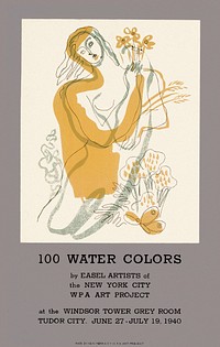 100 Water Colors show, WPA Art Project poster 1940