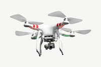 Spying quadcopter drone collage element graphic psd