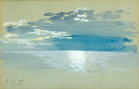 Eero Järnefelt: Silver moon, 1911. Mixed media 29x44 cm.