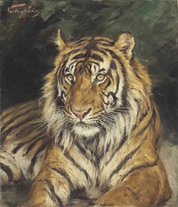 Géza Vastagh - A Reclining Tiger